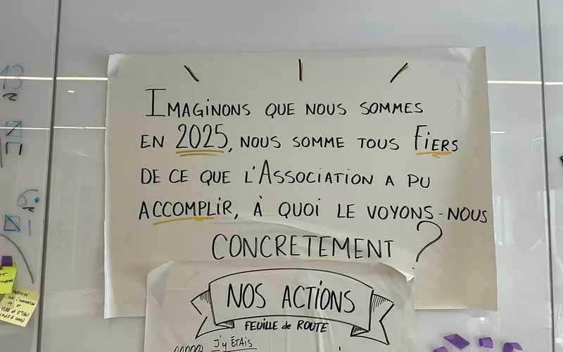 Question de projection écrite à la main pendant un atelier Futur Désiré®